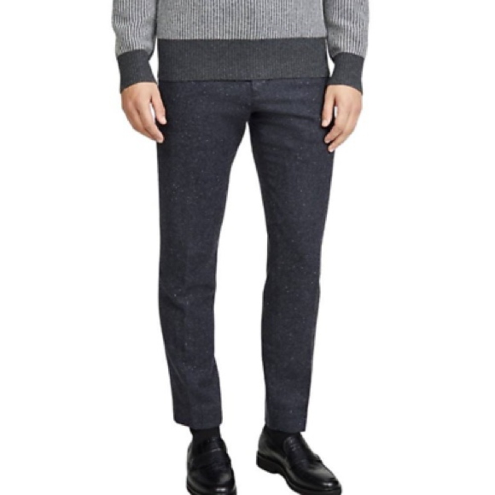 Club Monaco Men’s Sutton Slim Fit Speckled Wool Blend Dress Pant Navy 32